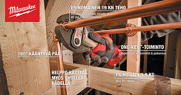 MILWAUKEE® M12 FORCE LOGIC -puristustyökalu