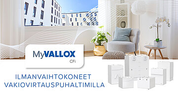 Vakiovirtausominaisuus MyVallox-iv-koneiden joka kokoluokassa